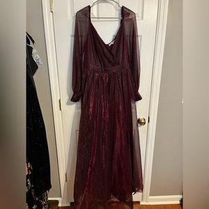 Baltic Born Burgundy Sparkle Gown